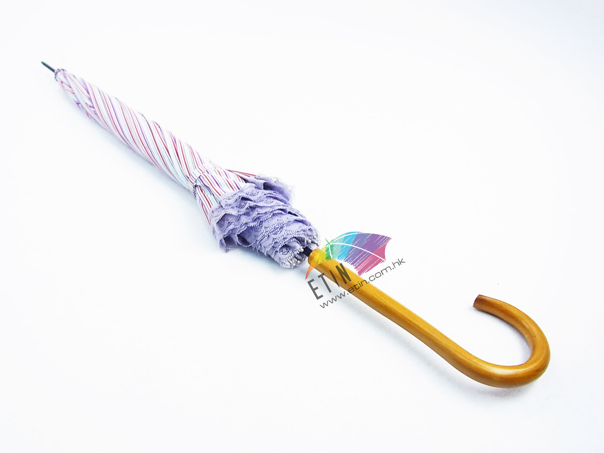 Etin beautiful strip and lace lady umbrella A037