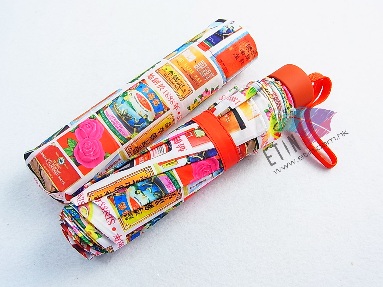 Etin Full 4C printed folding umbrella B025