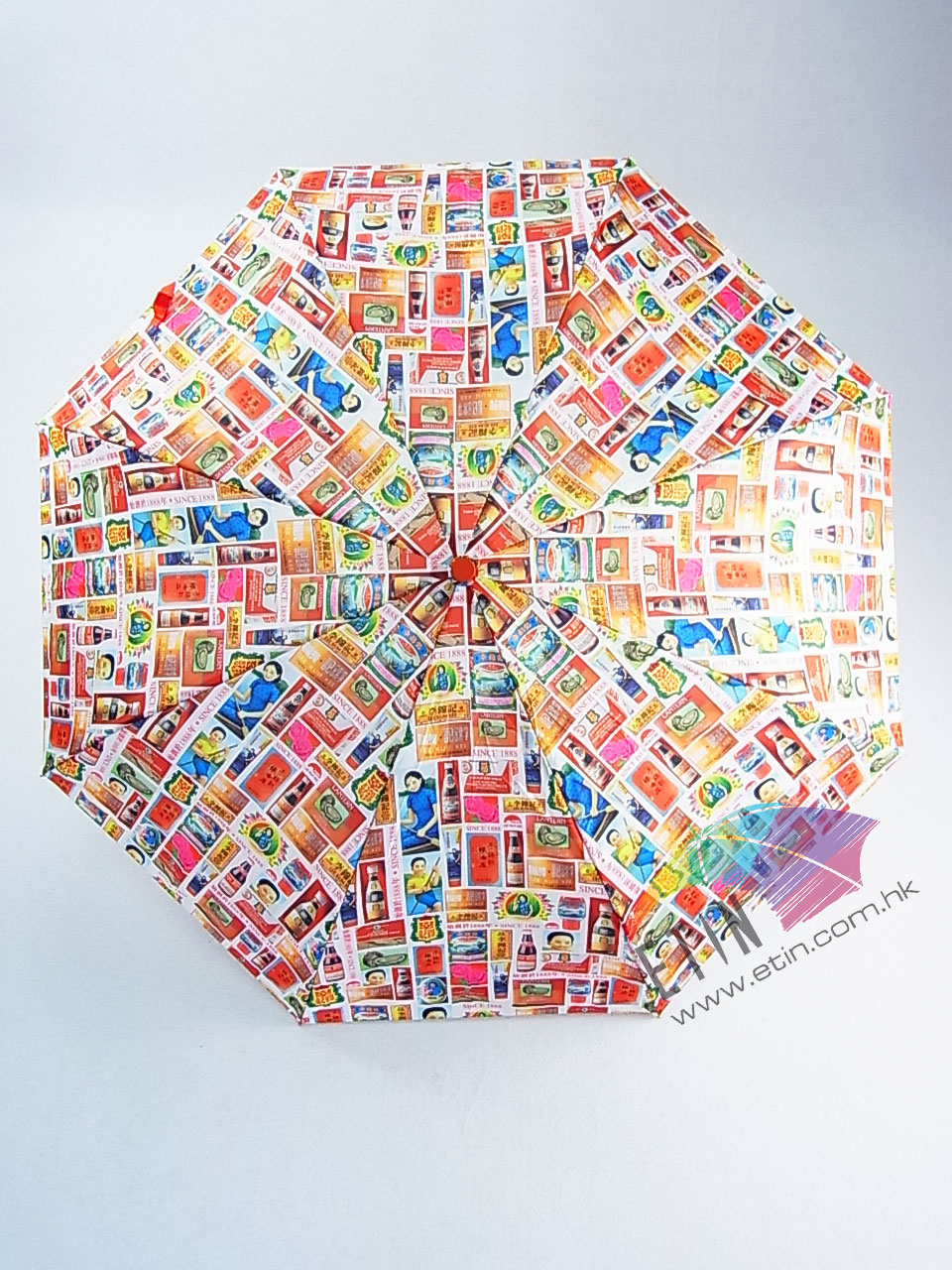 Etin Full 4C printed folding umbrella B025