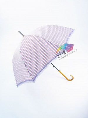 Lady umbrella with beautiful strip and lace A037
